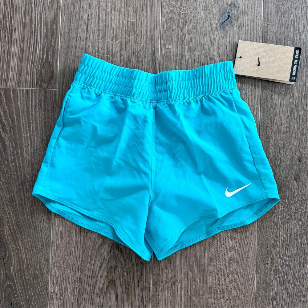 Nike DRI-FIT Shorts Lined Athletic Sporty Summer Camp Girl Sz 6 Teal Green NEW